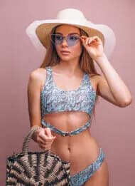 Summer fashion styling with a straw hat